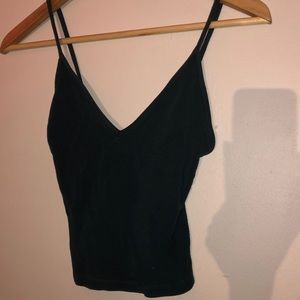 Brandy Melville Forest Green V-Neck Crop Top